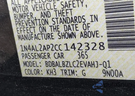 2012 Nissan Altima 2.5 S z USA, uszkodzony, nr VIN 1N4AL2AP2CC142328